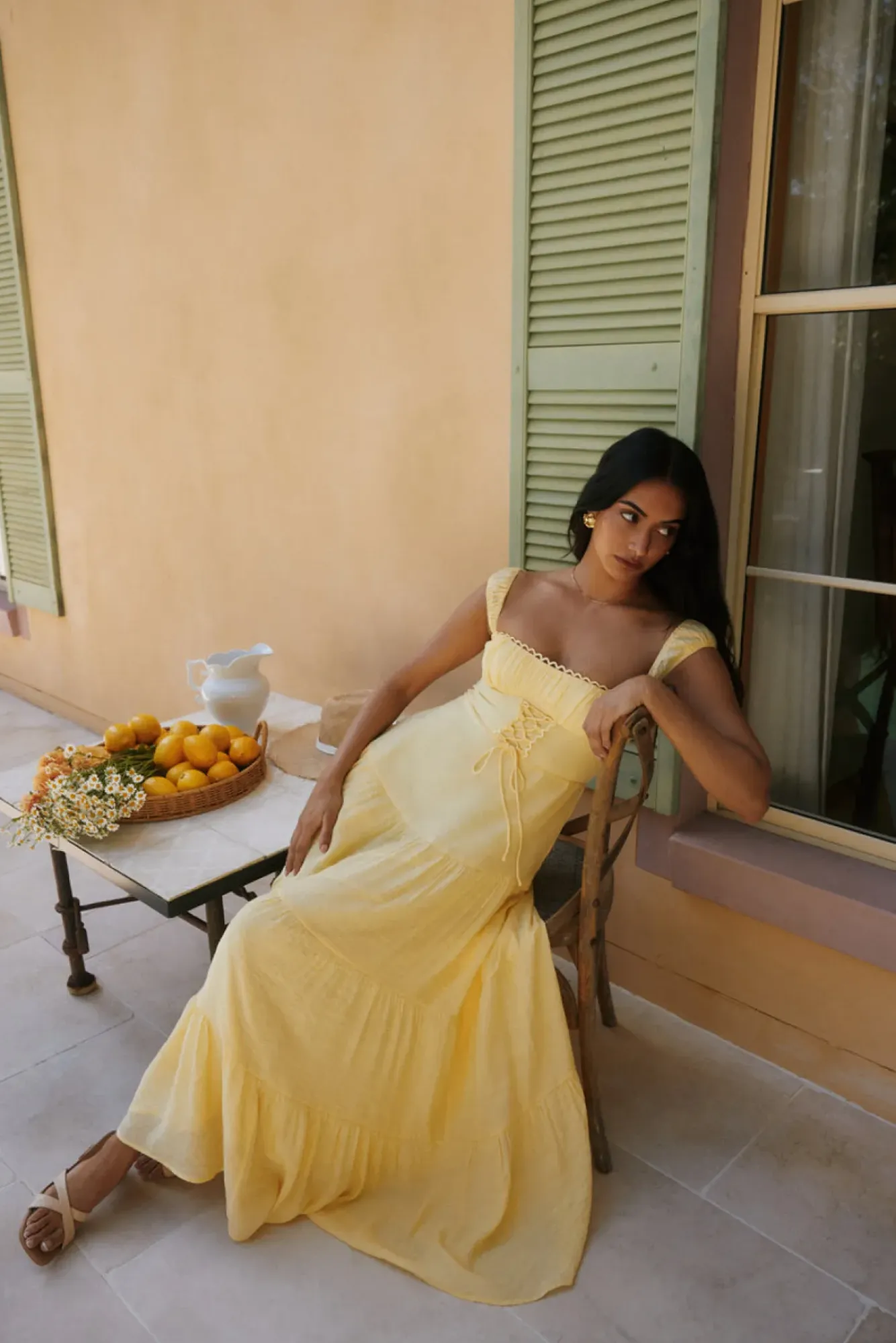 Vacation Dresses|Brunch Dresses>Hello Molly Crystal Waters Maxi Dress Yellow