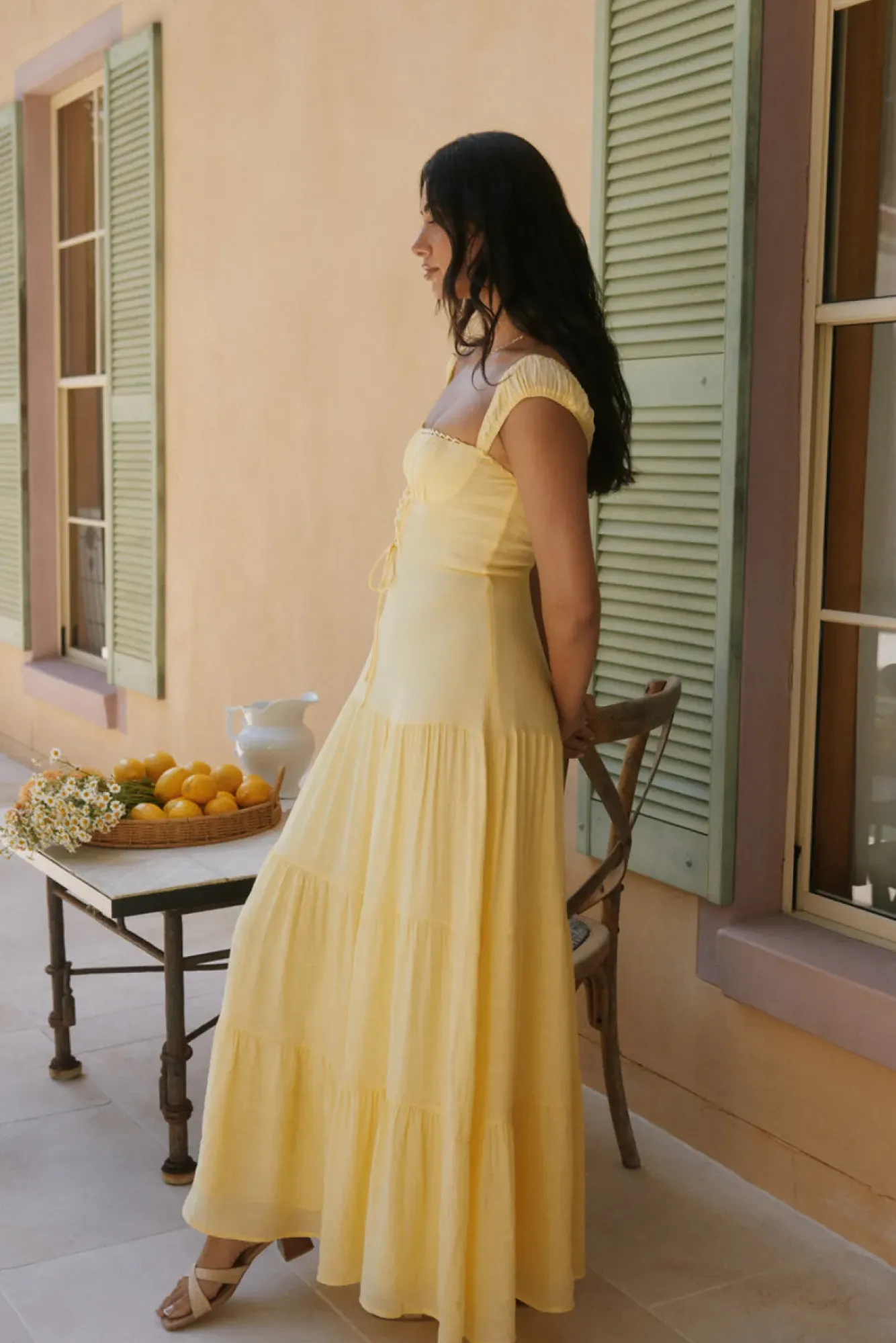 Vacation Dresses|Brunch Dresses>Hello Molly Crystal Waters Maxi Dress Yellow
