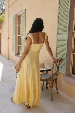 Vacation Dresses|Brunch Dresses>Hello Molly Crystal Waters Maxi Dress Yellow