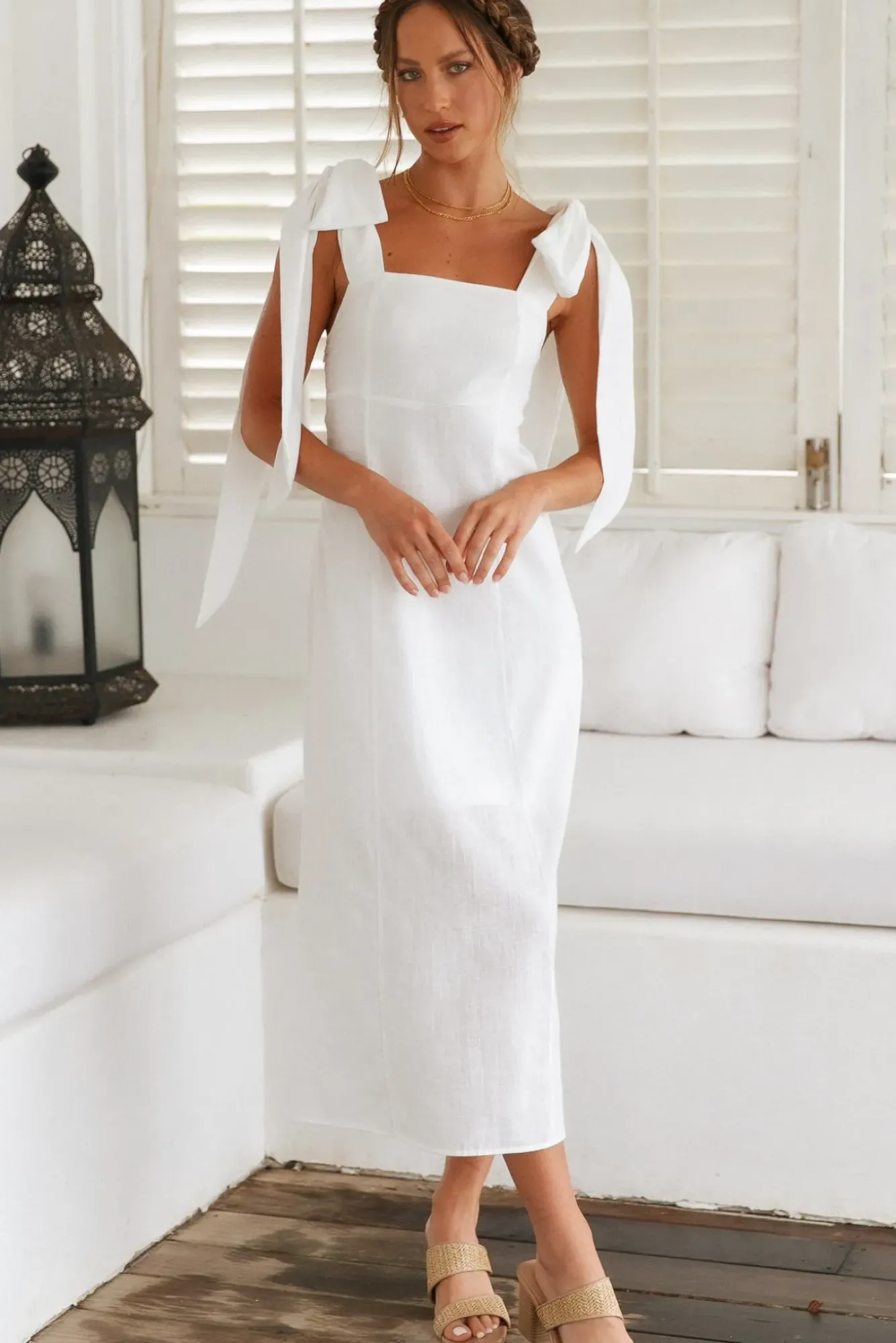 Vacation Dresses|Spring Break Dresses>Hello Molly Daily Affirmations Maxi Dress White