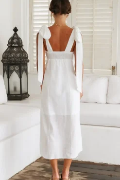 Vacation Dresses|Spring Break Dresses>Hello Molly Daily Affirmations Maxi Dress White