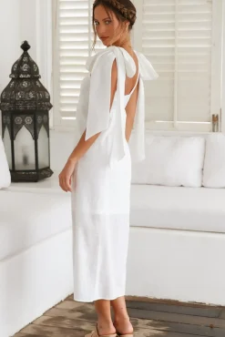 Vacation Dresses|Spring Break Dresses>Hello Molly Daily Affirmations Maxi Dress White