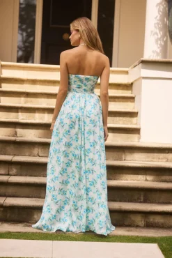 Wedding Guest Dresses|Cocktail Dresses>Hello Molly Dainty Events Strapless Maxi Dress Blue