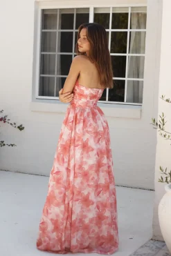 Wedding Guest Dresses|Cocktail Dresses>Hello Molly Dainty Events Strapless Maxi Dress Pink