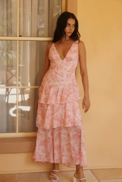 Maxi Dresses>Hello Molly Daisy Booming Maxi Dress in Pink