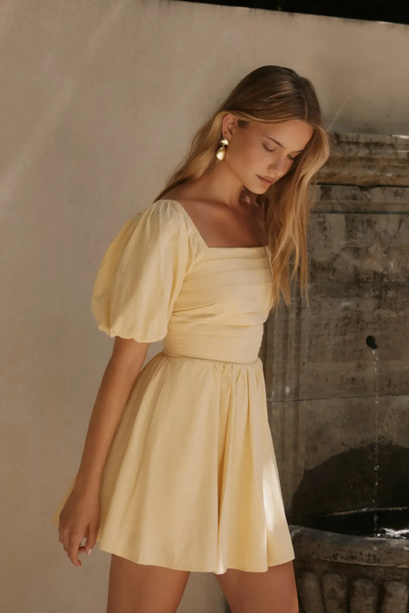Vacation Dresses|Brunch Dresses>Hello Molly Daisy Chain Mini Dress Yellow