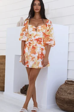 Vacation Dresses|Spring Break Dresses>Hello Molly Daisy Chains Dress Orange