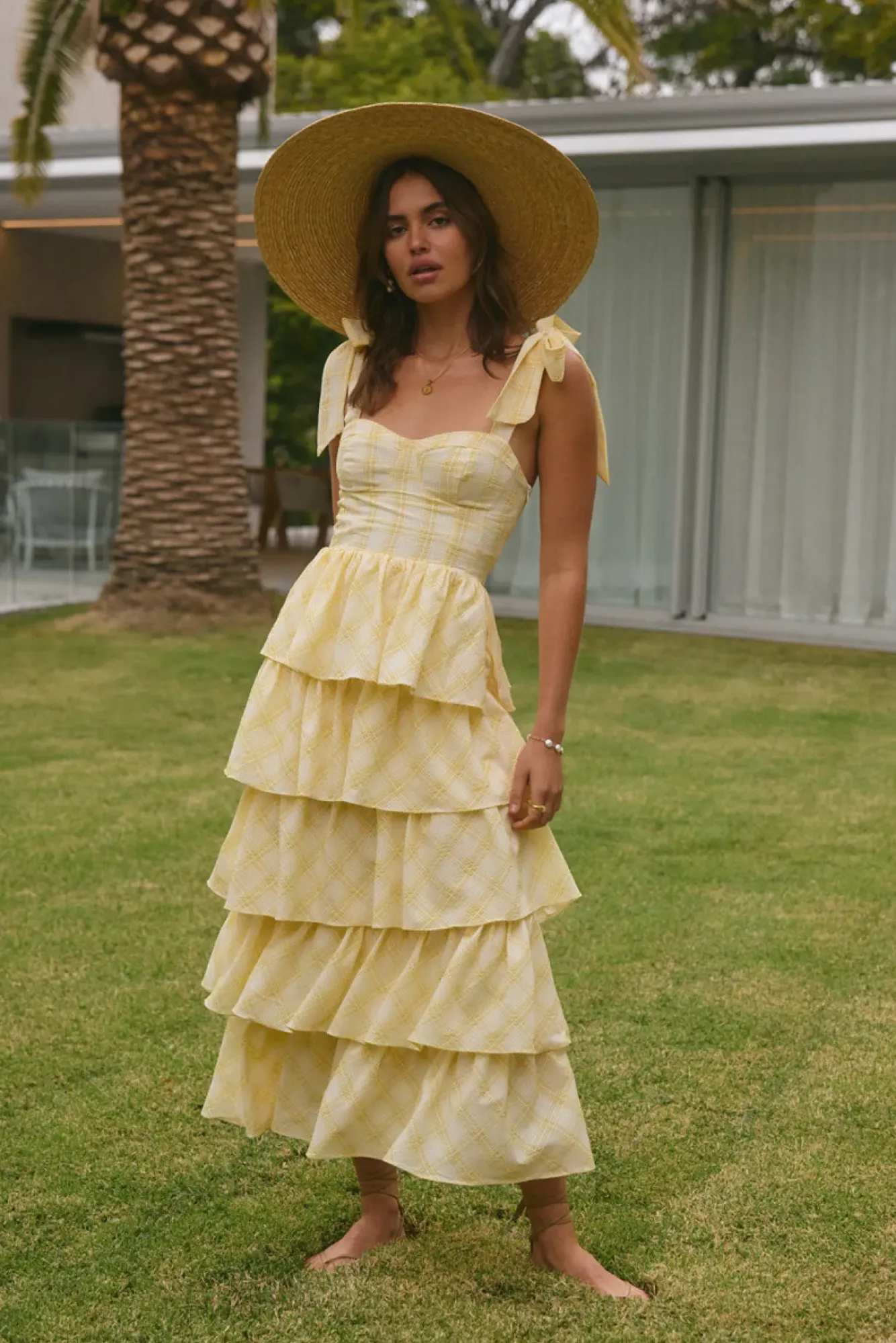 Vacation Dresses|Brunch Dresses>SOFIE THE LABEL Dalia Maxi Dress Yellow