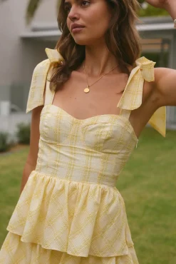 Vacation Dresses|Brunch Dresses>SOFIE THE LABEL Dalia Maxi Dress Yellow