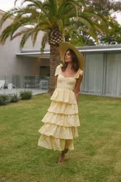 Vacation Dresses|Brunch Dresses>SOFIE THE LABEL Dalia Maxi Dress Yellow