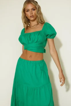 Cropped|Skirt And Top Sets>Hello Molly Dance Along Set Green