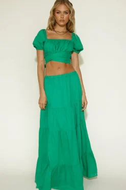 Cropped|Skirt And Top Sets>Hello Molly Dance Along Set Green