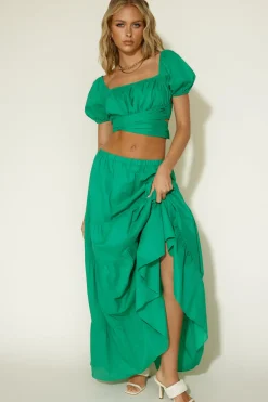 Cropped|Skirt And Top Sets>Hello Molly Dance Along Set Green