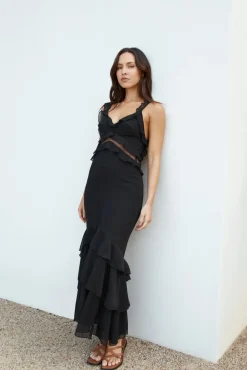Cocktail Dresses|Date Night Dresses>Hello Molly Dance Away Maxi Dress Black