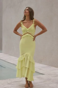 Wedding Guest Dresses|Cocktail Dresses>Hello Molly Dance Away Maxi Dress Yellow