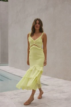 Wedding Guest Dresses|Cocktail Dresses>Hello Molly Dance Away Maxi Dress Yellow