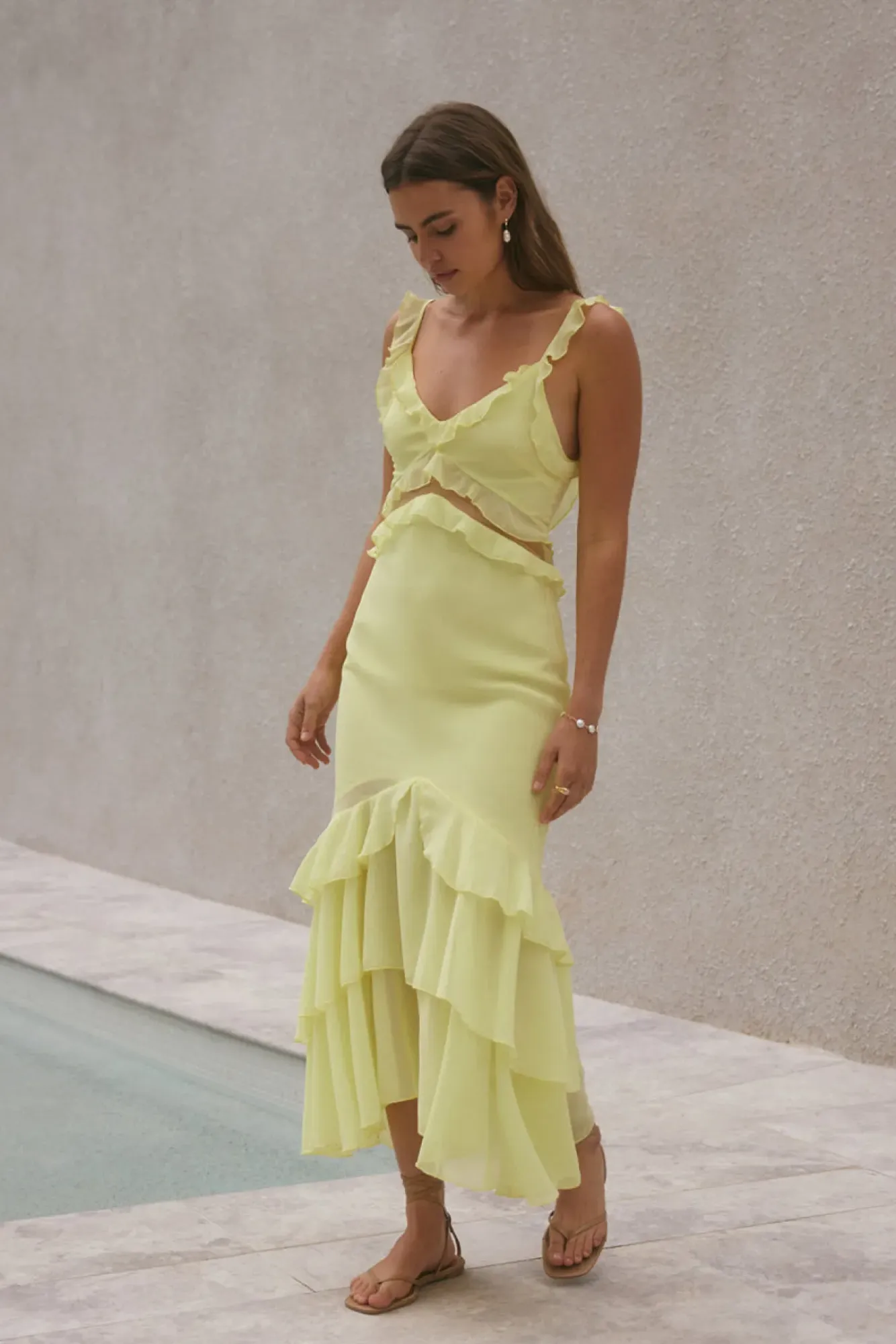 Wedding Guest Dresses|Cocktail Dresses>Hello Molly Dance Away Maxi Dress Yellow