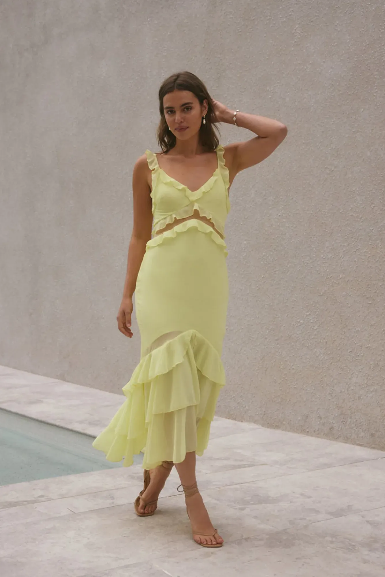 Wedding Guest Dresses|Cocktail Dresses>Hello Molly Dance Away Maxi Dress Yellow