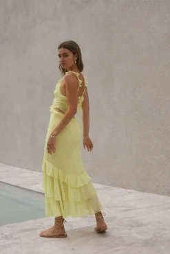 Wedding Guest Dresses|Cocktail Dresses>Hello Molly Dance Away Maxi Dress Yellow
