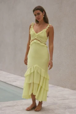 Wedding Guest Dresses|Cocktail Dresses>Hello Molly Dance Away Maxi Dress Yellow