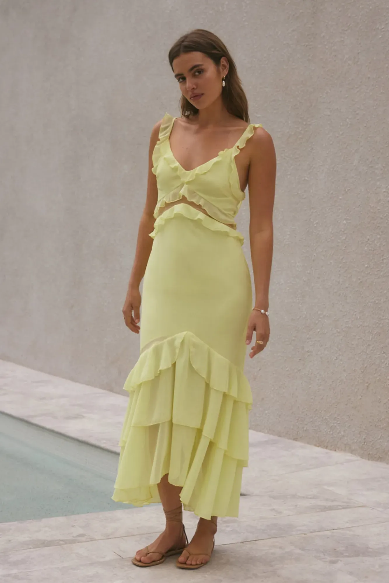 Wedding Guest Dresses|Cocktail Dresses>Hello Molly Dance Away Maxi Dress Yellow