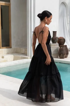 Vacation Dresses|Spring Break Dresses>Hello Molly Dance In The Dark Halter Maxi Dress Black