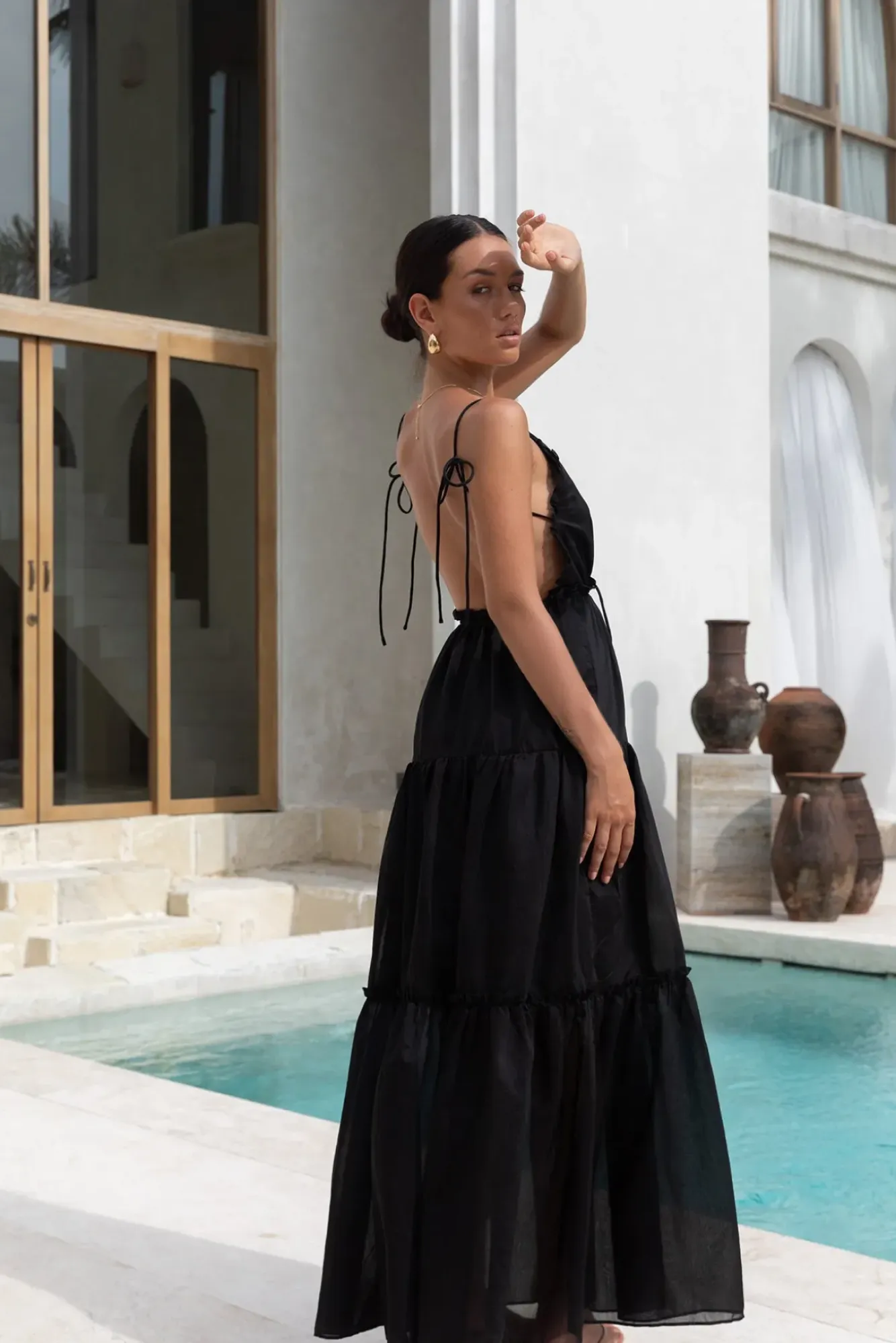 Vacation Dresses|Spring Break Dresses>Hello Molly Dance In The Dark Halter Maxi Dress Black