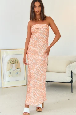 Vacation Dresses|Spring Break Dresses>Hello Molly Dance With Me Maxi Dress Orange