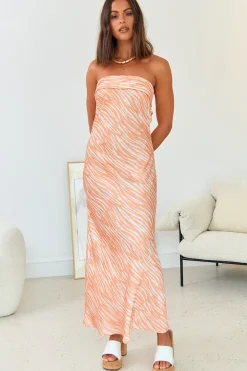 Vacation Dresses|Spring Break Dresses>Hello Molly Dance With Me Maxi Dress Orange