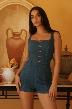 Rompers>Hello Molly Darcys Dreams Playsuit Blue