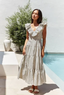 Wedding Guest Dresses|Cocktail Dresses>SOFIE THE LABEL Dawn Dreamer Maxi Dress Ivory