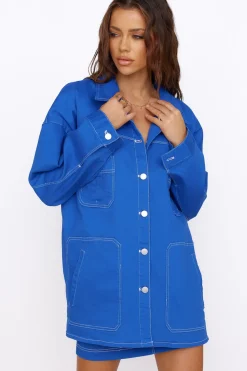 Shirts|Long Sleeve>Hello Molly Day at Paradise Top Denim