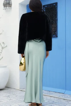 Jackets>Hello Molly Day By Day Faux Fur Cropped Jacket Black
