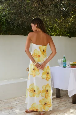 Wedding Guest Dresses|Vacation Dresses>Hello Molly Daydream Daze Strapless Maxi Dress Print