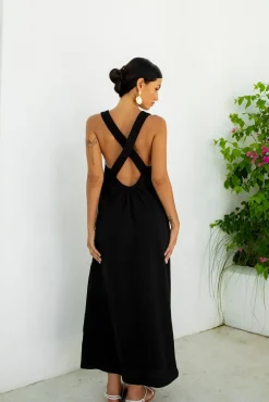 Vacation Dresses|Casual Dresses>Fortunate One Dear Eclipse Maxi Dress Black
