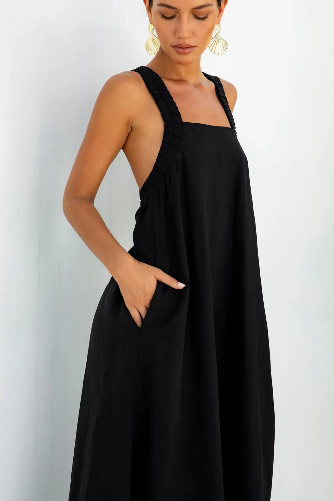 Vacation Dresses|Casual Dresses>Fortunate One Dear Eclipse Maxi Dress Black