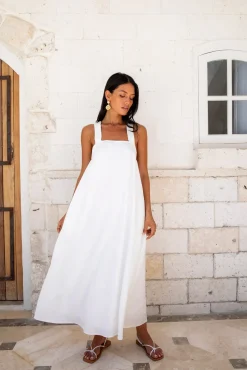 Vacation Dresses|Casual Dresses>Fortunate One Dear Eclipse Maxi Dress White
