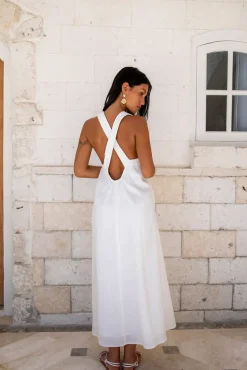 Vacation Dresses|Casual Dresses>Fortunate One Dear Eclipse Maxi Dress White