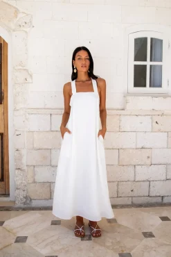 Vacation Dresses|Casual Dresses>Fortunate One Dear Eclipse Maxi Dress White