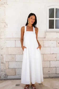 Vacation Dresses|Casual Dresses>Fortunate One Dear Eclipse Maxi Dress White
