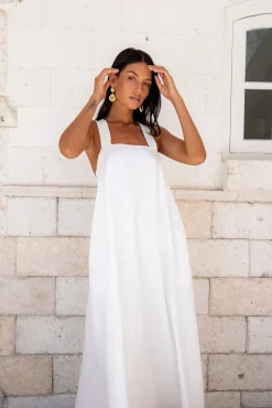 Vacation Dresses|Casual Dresses>Fortunate One Dear Eclipse Maxi Dress White