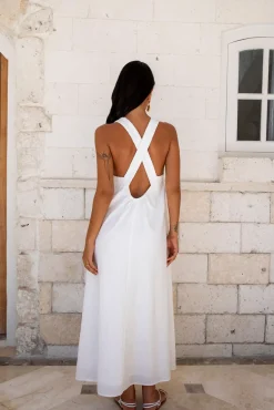 Vacation Dresses|Casual Dresses>Fortunate One Dear Eclipse Maxi Dress White