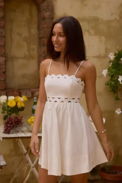 Spring Break Dresses|Date Night Dresses>Hello Molly Dearest Friend Mini Dress White