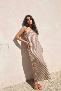 Vacation Dresses|Spring Break Dresses>Hello Molly Dedicated To You Maxi Dress Brown