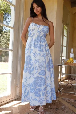 Spring Break Dresses|Bump Friendly>Hello Molly Deep Beliefs Maxi Dress Blue