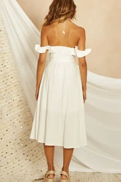 Vacation Dresses|Spring Break Dresses>Hello Molly Deep End Midi Dress White