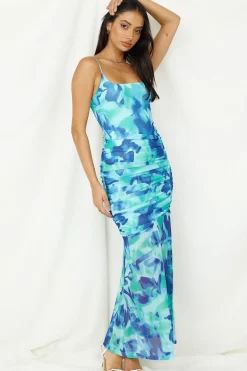 Wedding Guest Dresses|Cocktail Dresses>Hello Molly Deep Sea Dive Maxi Dress Blue