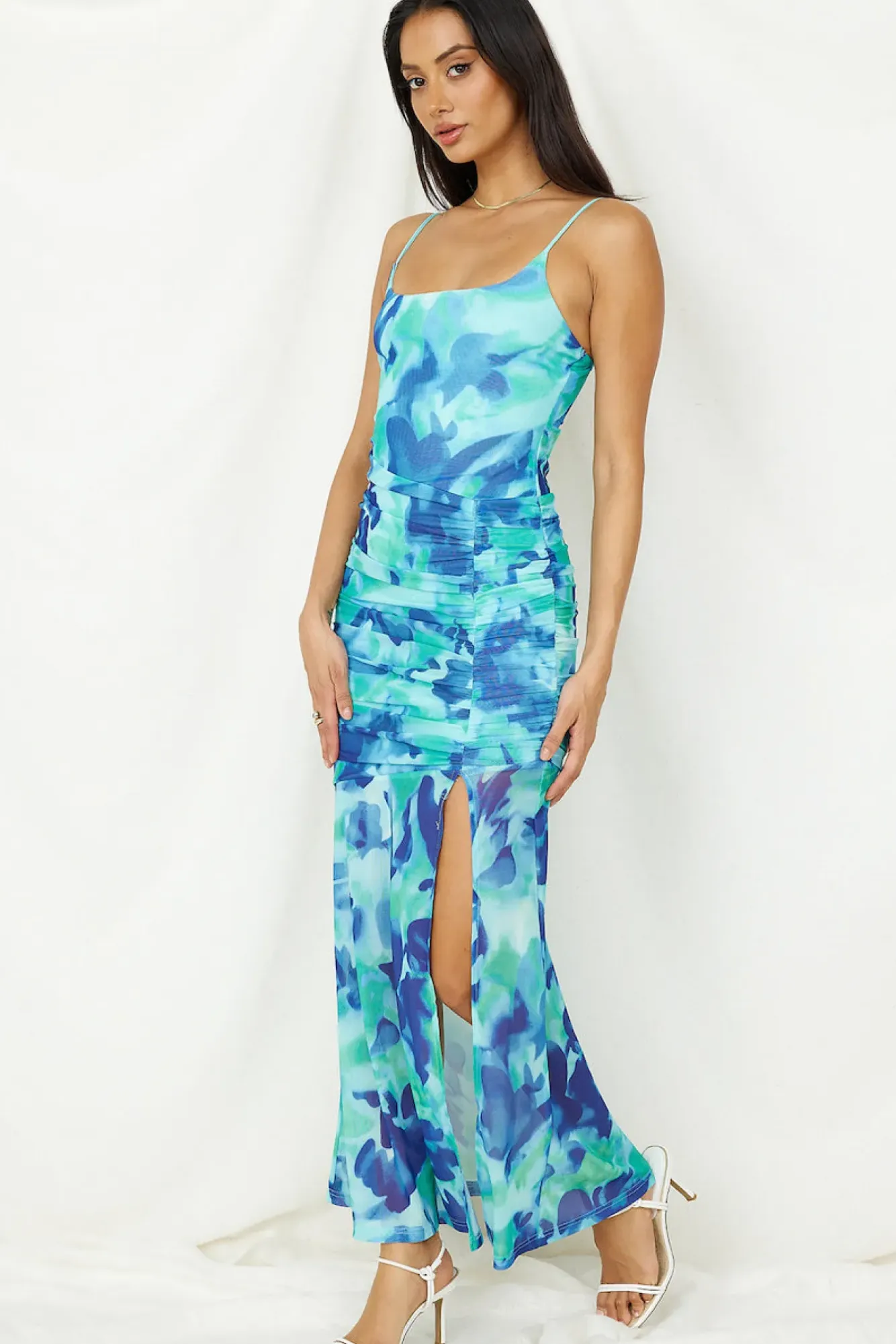 Wedding Guest Dresses|Cocktail Dresses>Hello Molly Deep Sea Dive Maxi Dress Blue