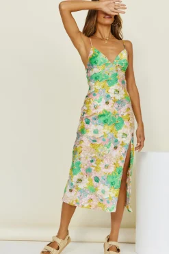 Spring Break Dresses|Summer Dresses>Hello Molly Deja Vu Dreams Midi Dress Green