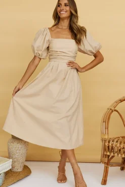 Vacation Dresses|Spring Break Dresses>Hello Molly Delfino Maxi Dress Tan